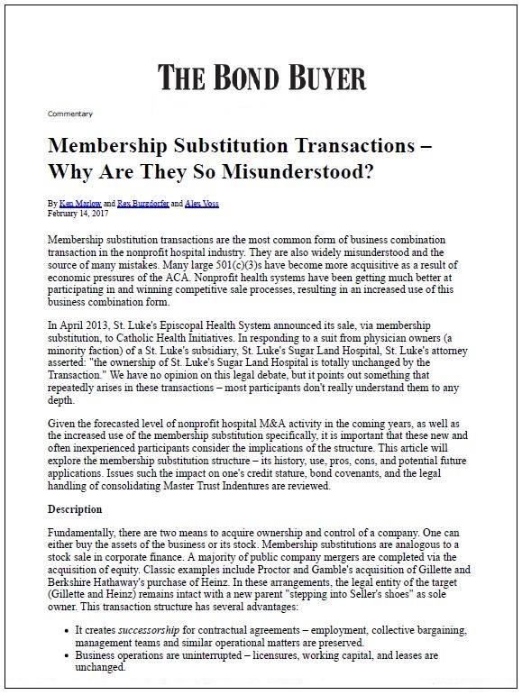 Membership Substitution Transactions: Why Are They So Misunderstood?